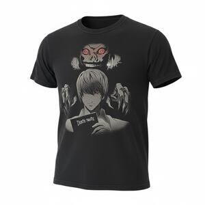 Death Note Light Yagami Ryuk Anime T Shirt Mens Medium Black Graphic Tee